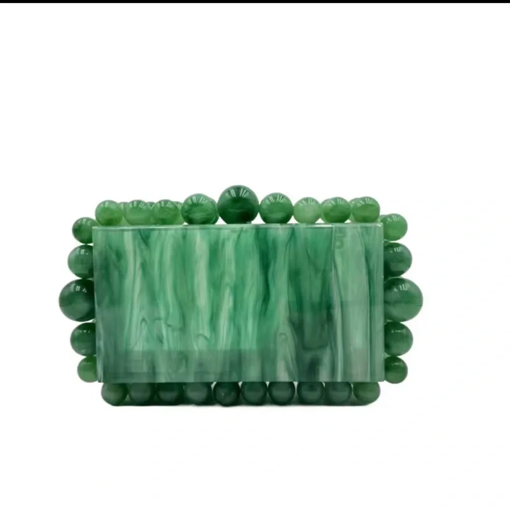 Emerald Green Beaded Clutch - Picture 1 of 1
